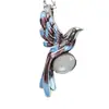 Siam encanto antiguo femenino azul quemado incrustado jade Hetian Magpie colgante de plata plata S925 vintage plata tailandesa collar conjunto cadena