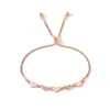 Comércio Exterior Transfronteiriço Pulseira Feminina Coreana Joias Europeias e Americanas Diamante de Amor Pulseira Ajustável Elástica Acessórios em Forma de Coração