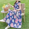 Vestido de algodão e seda sem mangas de alta qualidade, estilo jovem, para mulheres, vestido de verão para férias na praia, plus size, para mulheres de meia-idade, vestido Sanya, vestido de praia