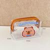 Porta-moedas Capivara Fofo Bolsa de Armazenamento de Moedas Capivara Estudante Transparente Bolsa de Moedas Pvc Mini Pequena Carteira