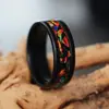 Popular de Venda Quente Transfronteiriça Aço Inoxidável Hip-Hop Colorido Estilo Ins Tendência Anel Joia Preto 8mm Espanador