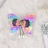 Acessórios de broche decorativos de princesa em tecido fofo, acessórios têxteis de gatinho e cereja, acessórios de vestuário feitos à mão, patches de tecido