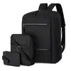 Mochila para Laptop de Negócios Transfronteiriça Masculina Mochila de Três Peças Bolsa de Viagem Multifuncional com Soquete USB Bolsa para Computador