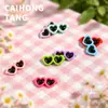 Gafas de sol con forma de corazón de macarrón, dijes lindos de resina, gafas de sol mini con forma de corazón, accesorios, componentes de pegamento de crema para manualidades