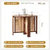 Mesa y Sillas de Comedor de Ratán y Madera Maciza Estilo Wabi-Sabi Lulin, Juego Completo de Mesa y Sillas de Comedor Estilo Antiguo para Apartamento Pequeño, B&B, Hotel