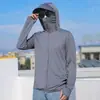 Roupa com Proteção Solar em Malha Masculina 2026 Verão Nova Proteção UV Fina Respirável Roupa de Proteção Solar Jaqueta para Pesca ao Ar Livre