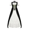 Corsé de disfraz medieval renacentista para mujer vestido maxi de manga acampanada medieval cuello cuadrado vestido maxi con cordones