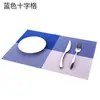Jogo Americano Bloco de Cor Simples Isolamento Térmico Estilo Europeu PVC Tapete de Mesa Sem Lavagem Prato Tigela Louça Tapete para Comida Ocidental 2*1