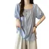 Diseño Único y Chic Verano Nuevo Tops y Camisas Francesas para Mujeres Tallas Grandes Chicas Gorditas Casual Dulces Tops para Mujeres