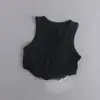 Exportación Transfronteriza de Tops Cortos Tipo U de Estilo Coreano con Abdomen al Descubierto, Camisolas Deportivas Ajustadas con Tirantes Anchos