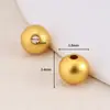 Contas Antigas Banhadas a Ouro, Contas Redondas Foscas Conservadoras de Cor, Contas Soltas, Acessórios para Joias DIY, Contas da Sorte, Contas Espaçadoras Douradas, Contas para Fio