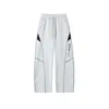 Calça ACU Masculina de Malha Waffle com Costura Contrastante de Perna Reta para Homens, Nova Coleção Outono/Inverno 2026, Calça Casual Larga Tendência de Marca Curva