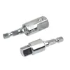 Varilla de conexión adaptador de ángulo de 360 grados 1/4 3/8 llave eléctrica mango hexagonal a cabeza cuadrada conversión varilla de conexión para dado