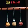Cadena para Teléfono Llavero Colgante Búho de Sándalo Verde Yiming Xianyuan Lindo Colgante de Madera DIY para Bolsa