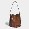 Bolsa de Ombro Único Estilo Balde Feminina 2025 Novo Estilo Normcore Bolsa Transversal Bolsa Tote de Alta Qualidade Grande Capacidade