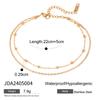 Accesorios de Verano Nueva Moda Europea y Americana de Nicho Todo Fósforo Acero Inoxidable Oro 18k Tobillera de Cadena de Bolas Doble Capa Joyería para Mujeres