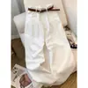 Calça jeans branca de perna larga estilo americano para mulheres baixinhas, novo modelo de verão, solta, emagrecimento, corte reto, fluida, calças compridas