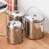 Cubo para té cubo para residuos de té cubo de basura de acero inoxidable mesa de té gran capacidad cubo de drenaje para té cubo de basura para separación de húmedos y secos