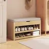 Banqueta multicapa para cambiar de zapatos en la entrada, zapatero para el hogar con asiento, zapatero integrado de madera maciza para la entrada, zapatero estrecho para la puerta de entrada