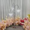 Nuevos accesorios de boda: candelabro de cristal galvanizado de estilo europeo con diseño de franja de hielo de cristal, adornos decorativos para bodas