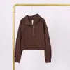 En Stock Sudadera Cuello Alto LD Otoño Media Cremallera Cuello Alto Top Deportivo para Mujer Adelgazante Casual Holgada Sudadera