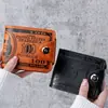 Portatarjetas plegable de negocio retro dólar tarjetero para múltiples tarjetas licencia de conducir billetera multifunción PU billetera corta para hombre al por mayor