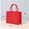Bolsa de Patchwork de Lino en Blanco Hecha a Mano DIY Bolsa Tote Pintada a Mano con Graffiti Bolsa Personalizada de Algodón Lino Yute Arpillera