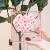 En stock venta al por mayor espejo portátil caja de regalo amor flores CD caja de flores acrílico transparente cesta de flores tapa caja de regalo