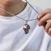 Colgante de calavera de diamante punk retro para hombre, colgante personalizado dominante de cruz transfronteriza europea y americana, accesorios de cabeza de fantasma al por mayor