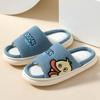 Novas Pantufas de Linho Quatro Estações 2024 para Homens e Mulheres para Casa e Interior com Sola Grossa Estilo Casal Desenho Animado Algodão e Linho Pantufas de Chão