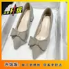 Sapatos de Salto Alto com Salto Grosso e Laço, Sapatos Franceses para Noite, Sapatos da Moda com Saias, Novos Estilos Verão e Outono 2025, Versátil
