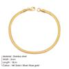Emanco Pulsera Simple de Cadena de Hueso de Serpiente de Acero Inoxidable para Mujer, Pulsera Delgada Versátil de Cadena de Serpiente Plana, Pulsera Ins para Pareja
