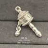 Plata Pura 999 Personalizada Accesorios de Plata Dura 3D Colgante DIY Calavera Ruyi Amuleto Cuentas de Plata Pura Colgante de Fortuna Adorno de Bolsa de la Suerte