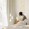 Cortinas 2025 Nuevo Modelo Shaoxing Keqiao Color Crema Lujo Ligero Sala de Estar Simple Oscurecimiento Total Balcón Tela Dormitorio Universal