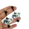 Pendientes de borla de concha en forma de abanico de estilo chino nuevo retro para mujer, pendientes de diseño de estilo antiguo de moda nacional, accesorios de perla ámbar