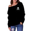 Transfronteiriço top 3D estampa de caveira Halloween novo europeu e americano feminino ombro a ombro blusa de base feminina Feminino