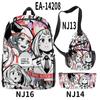 Mochilas Escolares Tendência Europeia e Americana Transfronteiriças, Roupas com Personagens Impressão Colorida 3D Conjunto de Mochilas Duplas de Viagem