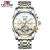 Reloj de Negocios Suizo Tevise Reloj Mecánico para Hombre Impermeable Tourbillon Correa de Acero Reloj para Hombre Reloj Mecánico Tourbillon
