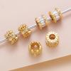 Cuentas de barril con orificios grandes, incrustaciones de cobre chapado en oro, retención de color fuerte, anillo espaciador, cuentas Passepartout, pulsera, accesorios de joyería
