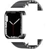 Adequado para Pulseira Apple Watch Apple Iwatch11 Tipo Corrente Metal Aço Pulseira Fivela Borboleta Bidirecional Pulseira de Aço Original Apple