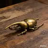 Estatueta Realista de Inseto Banhada a Cobre Puro Pet de Chá Ornamento para Cerimônia do Chá Bronze Antigo Unicórnio Criativo Besouro Ornamento de Animal