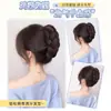 Peruca com Coque Trançado, Anel de Cabelo Cacheado, Coque Fofo Preguiçoso, Acessório de Cabelo Natural com Coroa Alta, Ferramenta de Penteado para Coque