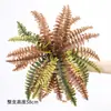 Sensación al tacto hierba persa colgante hojas grandes de helecho decoración de pared simulación pared de fondo de planta verde estilo bosque paisajismo helecho plantas falsas