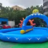 Piscina Inflável Grande com Armazenamento de Água Alargado ao Redor, Barra de Equilíbrio Embutida, Obstáculos, Parque Aquático de Fazenda de Verão, Grande Quantidade, Bom Preço