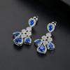 Pendientes Jinse de Gota de Agua Larga Pendientes de Cobre y Zircón Creativos Frescos Elegantes Estilo Japonés-Coreano Joyería para las Orejas de Novia Mujeres