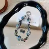 Cadena para colgar funda de teléfono de vidrio con cuentas de flor de borla, colgante de cristal exquisito, accesorio para bolso, adorno de cordón para llave de coche