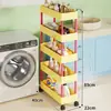 Estante de Armazenamento de Múltiplos Andares de Chão, Carrinho Móvel com Rodas, Estante de Armazenamento de Lanches para Dormitório, Estante de Armazenamento para Espaços Vazios na Cozinha