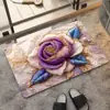Tapete de piso de diatomeas floral transfronterizo para entrada de casa, resistente a la suciedad y fácil de limpiar, tapete para pies que remueve el polvo para puerta