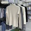 Gola alta, top base justo com toque macio e confortável, perfeito para usar em camadas, suéter de malha 6140-9
