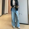 Pantalones cargo de pierna recta Zedaijiai para moldear las piernas, de cintura alta, adelgazantes, de pierna ancha para mujer, nueva colección de otoño 2026